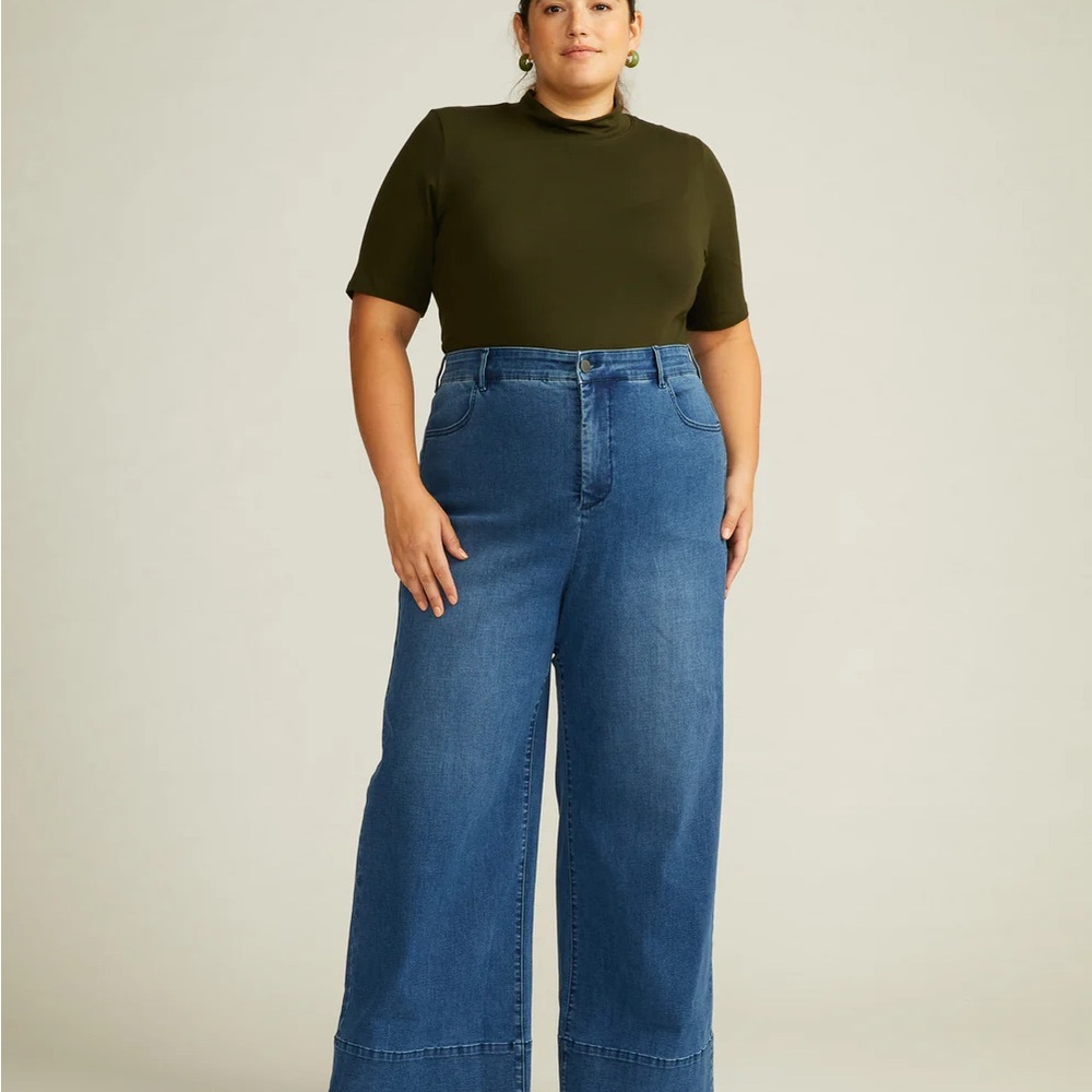 Universal Standard Carrie High Rise Wide Leg Jeans 12